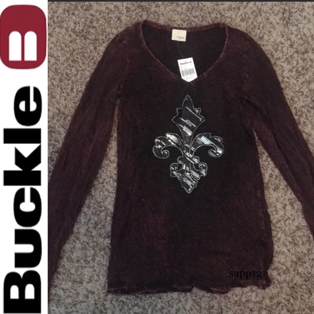 Bke *Daytripburgundy V-Neck Long Sleeves Top